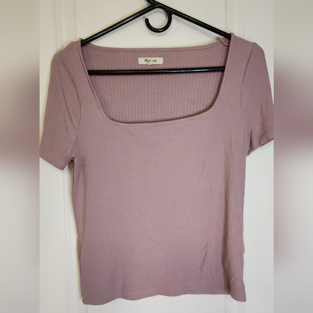 Madewell Mauve Square Neck Top